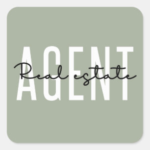 Sticker Carré Agent immobilier   Cadeaux pour le concessionnaire