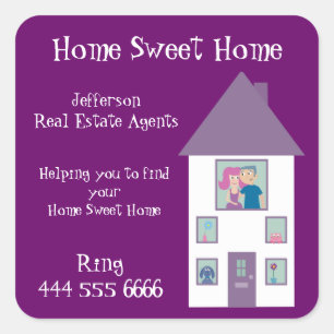 Sticker Carré Agent immobilier Home Sweet Home