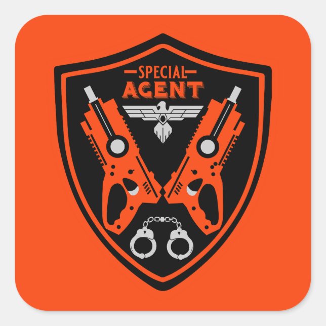 Sticker Carré Agent spécial (Devant)