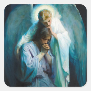 Sticker Carré Agony in the Garden, 1898 par Frans Schwartz