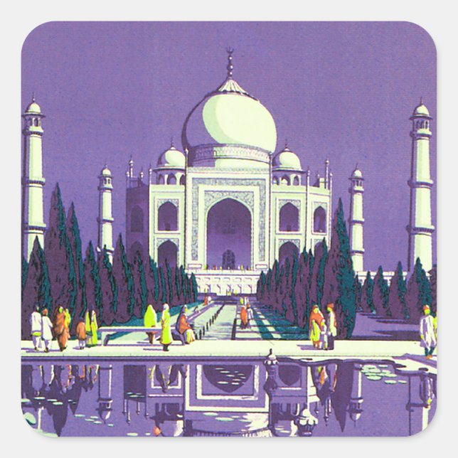 Sticker Carré Agra ~ Taj Mahal (Devant)