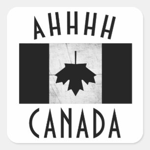 Sticker Carré AHHH Canada ! Drapeau