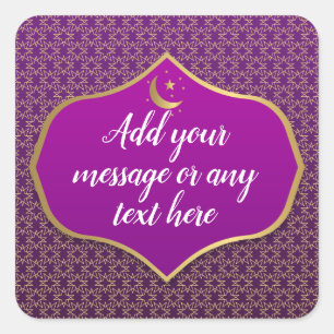 Sticker Carré Aïd Al-Fitr Gold violet