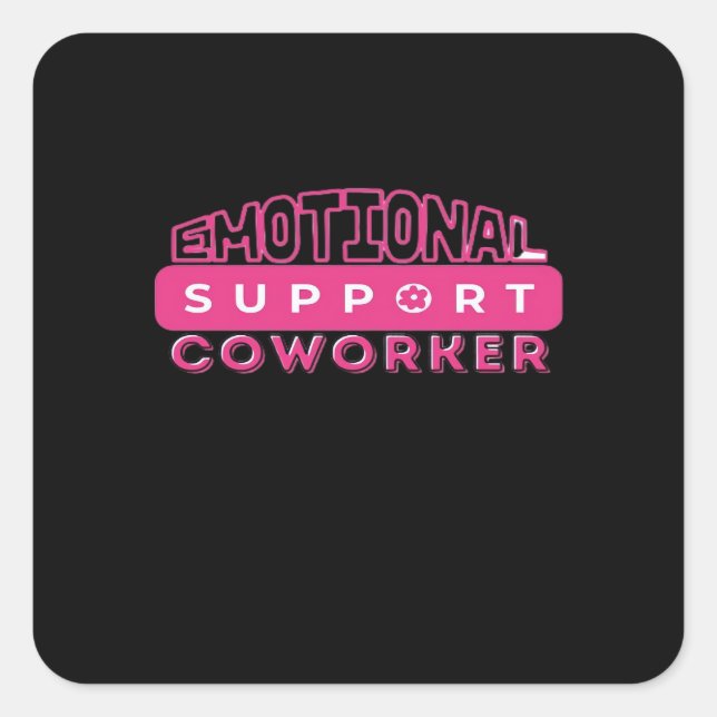 Sticker Carré Aide émotionnelle Coworker rose Fleur essentielle (Devant)