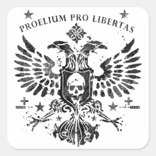 Sticker Carré Aigle à tête double moderne