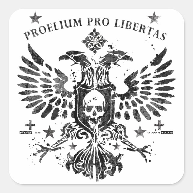 Sticker Carré Aigle à tête double moderne (Devant)