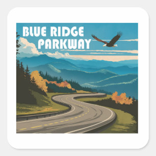Sticker Carré Aigle Blue Ridge Parkway