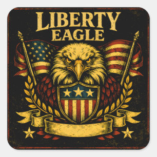 Sticker Carré Aigle de la Liberté – Symbole Américain de la Libe