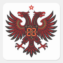  Aigle Double Tête Albanais Art Ethnique Die-Cut 