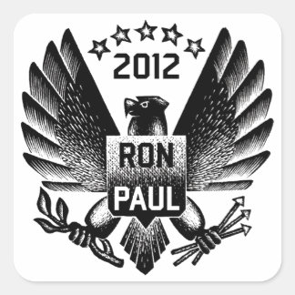 Sticker Carré Aigle noir Ron Paul 2012
