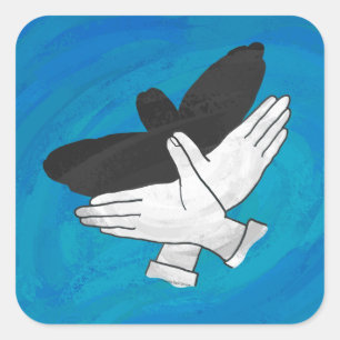 Sticker Carré Aigle Ombre Sur Bleu