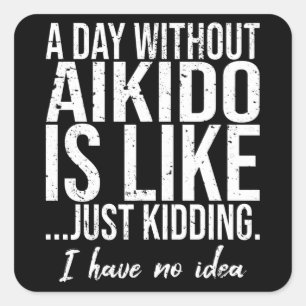 Sticker Carré Aikido drôle sport idée cadeau