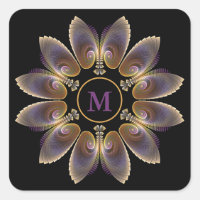 Ailes d'ange abstraites Mandala Fractale Monogramm