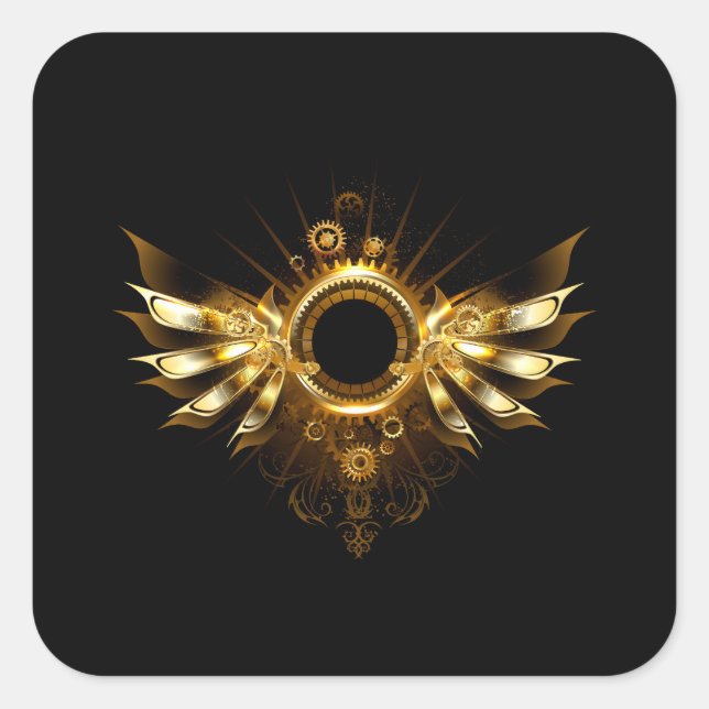 Sticker Carré Ailes de Steampunk (Devant)