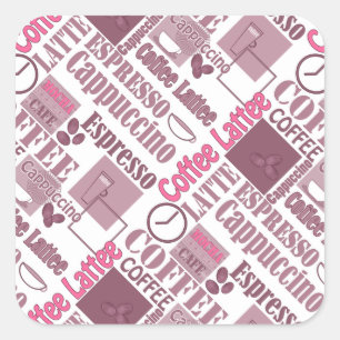 Sticker Carré Aimer le café