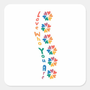 Sticker Carré Aimer Qui Vous Êtes - Rainbow Letters