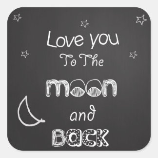 Sticker Carré Aimez-vous à la lune et l'autocollant du tableau n