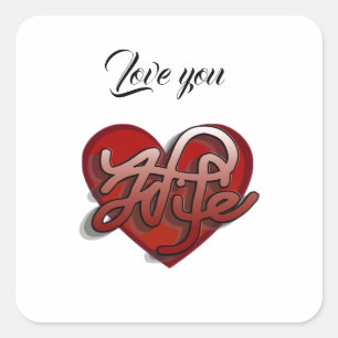 Sticker Carré Aimez-vous Femme Design de coeur