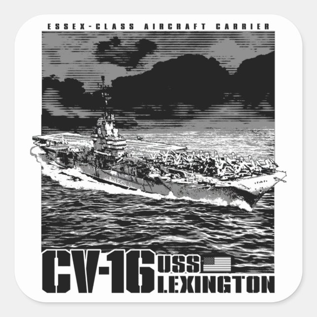 Sticker Carré Aircraft carrier CV-16 (Devant)