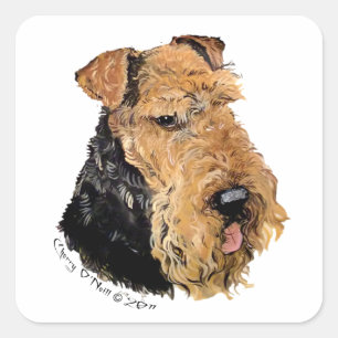 Sticker Carré Airedale Terrier
