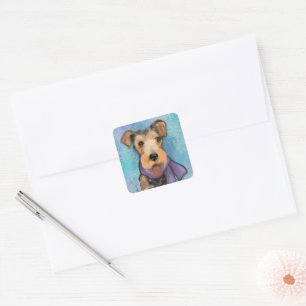 Sticker Carré Airedale Terrier