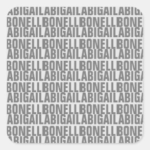Sticker Carré Ajouter le nom minimaliste gras moderne gris chic