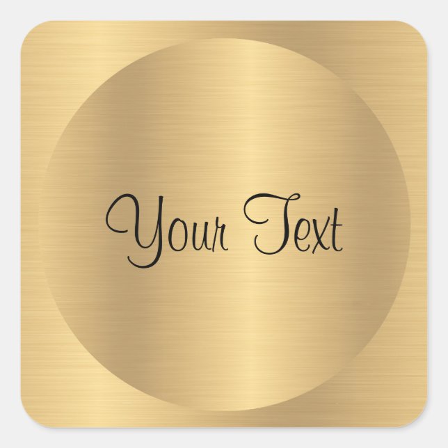 Sticker Carré Ajouter Texte Faux Gold Metallic Look Modèle Perso (Devant)