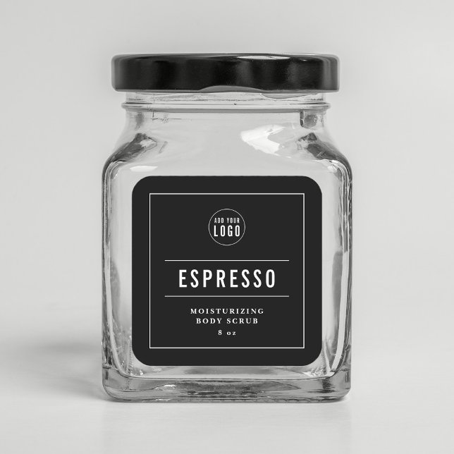 Sticker Carré Ajouter un logo Bordure et lignes blanches Couleur (Créateur téléchargé)