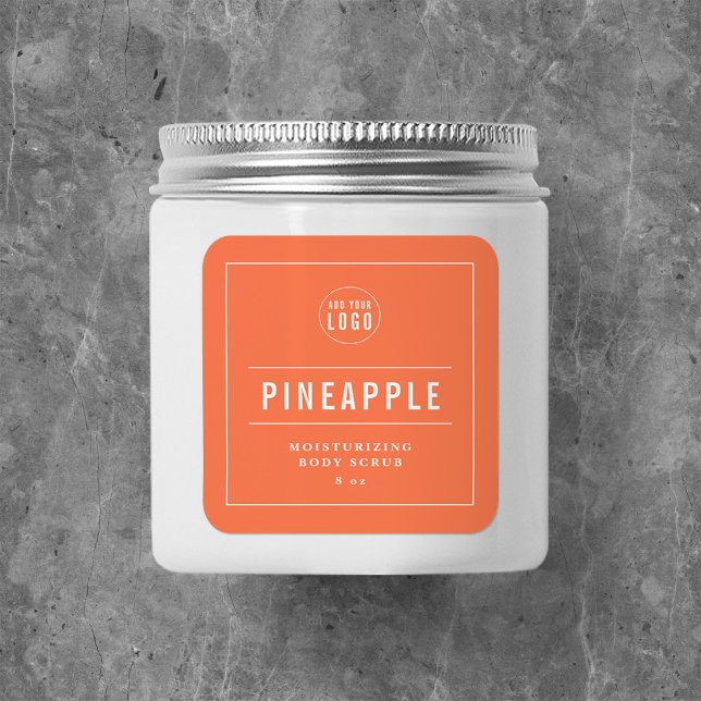 Sticker Carré Ajouter un logo Bordure et lignes blanches Couleur (Créateur téléchargé)