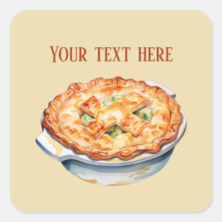 Sticker Carré Ajouter un message à ajouter à la tarte de poulet