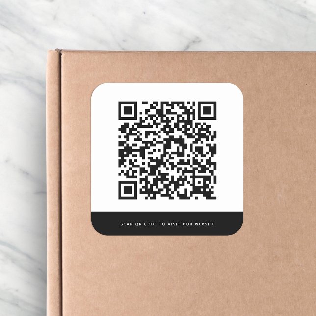 Sticker Carré Ajouter un site Web QR Code couleurs de contraste  (Créateur téléchargé)