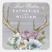Ajouter vos noms | Floral Deer Antlers