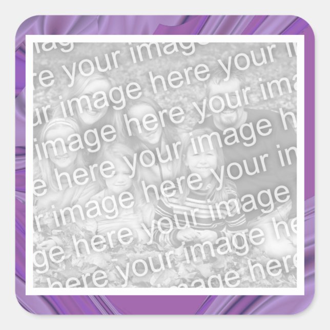 Sticker Carré Ajouter votre bordure abstraite violet photo (Devant)