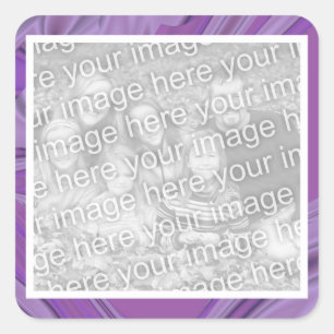 Sticker Carré Ajouter votre bordure abstraite violet photo