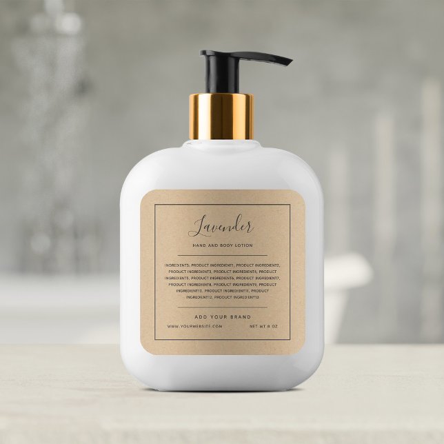 Sticker Carré Ajouter Votre Marque Gris Bordure Ingrédients List (Créateur téléchargé)