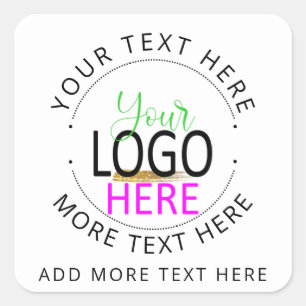 Sticker Carré Ajoutez Votre Logo Créez Votre Propre Petite Entre