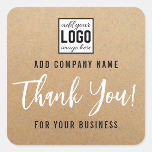 Sticker Carré Ajoutez Votre Logo Merci Pour Votre Entreprise Kra