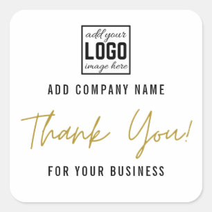Sticker Carré Ajoutez Votre Merci Logo Pour Votre Entreprise