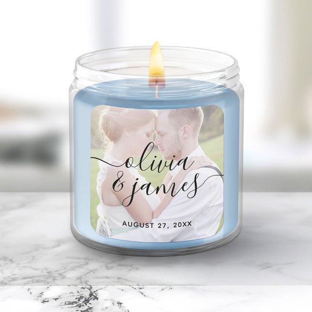 Sticker Carré Ajoutez votre photo Mariage de calligraphie stylé  (Créateur téléchargé)