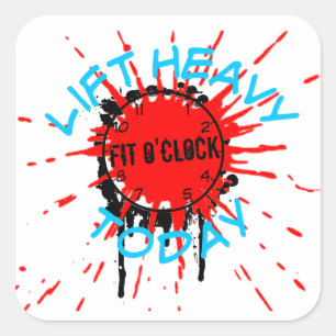 Sticker Carré Ajuster O'clock splatt levage salle de fitness hor