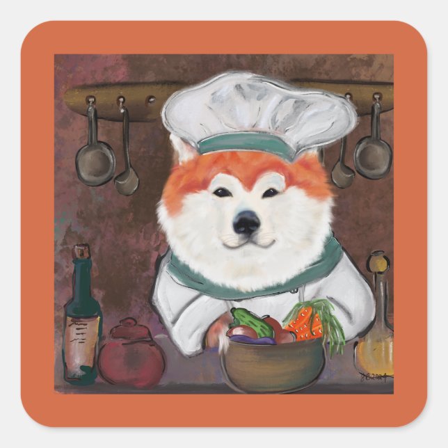 Sticker Carré Akita (Devant)