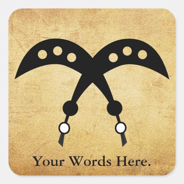 Sticker Carré AKOFENA | Symbole Adinkra du courage et de la vail (Devant)