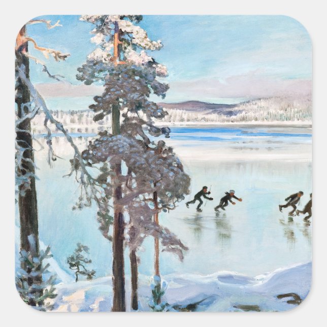 Sticker Carré Akseli Gallen-Kallela - Skaters près de Kalela Sho (Devant)