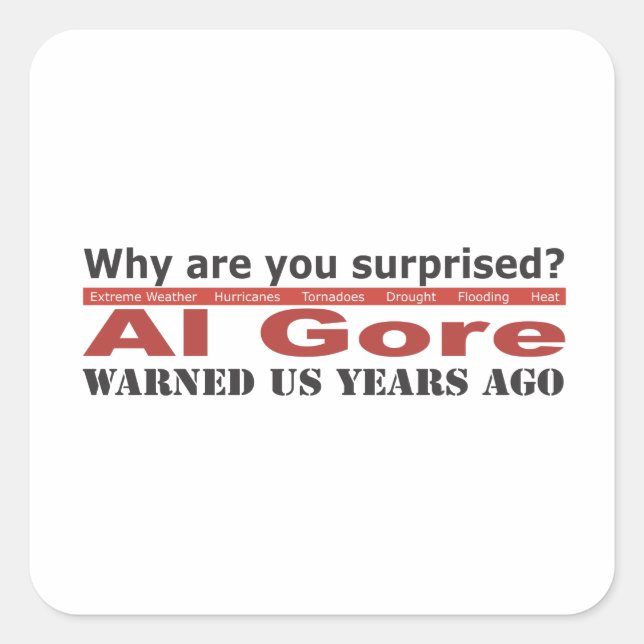 Sticker Carré Al Gore Nous A Avertis (Devant)