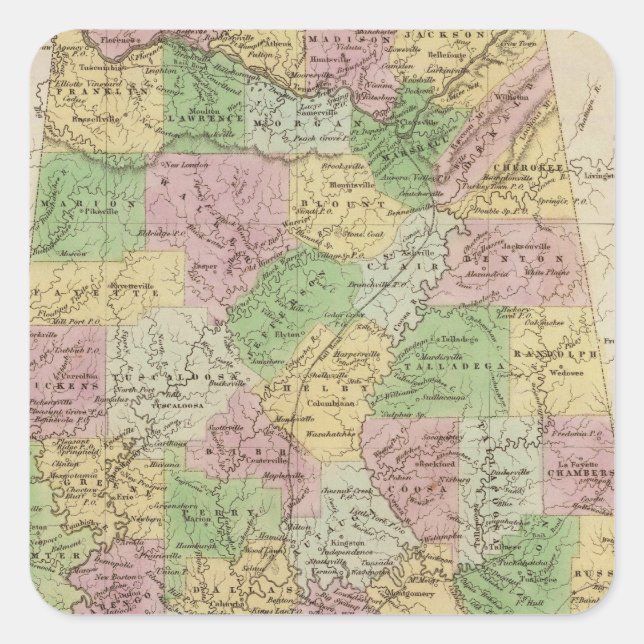 Sticker Carré Alabama (Devant)