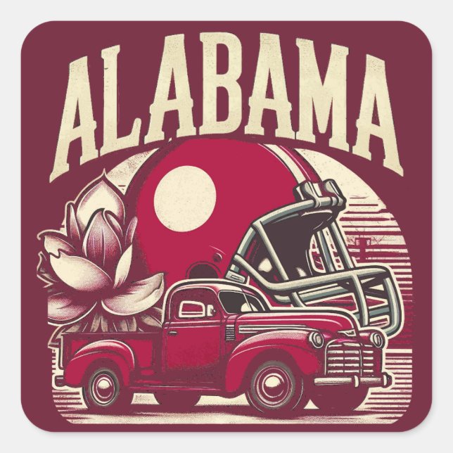 Sticker Carré Alabama (Devant)