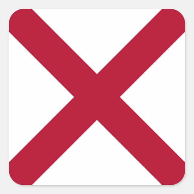 Sticker Carré Alabama : Drapeau croisé de St Andrew Crimson (Devant)