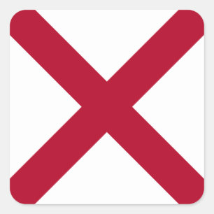 Sticker Carré Alabama : Drapeau croisé de St Andrew Crimson