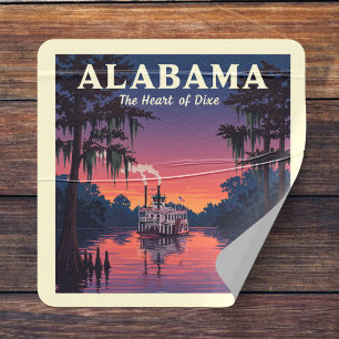 Sticker Carré Alabama vintage