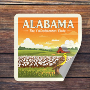 Sticker Carré Alabama vintage